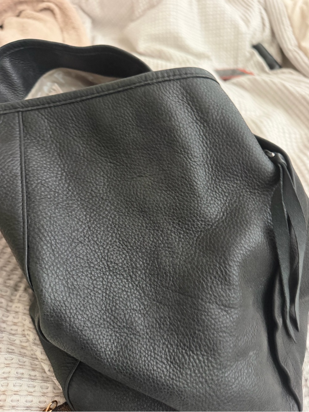 Aimee Kestenberg Black Pebbled Leather Shoulder Bag